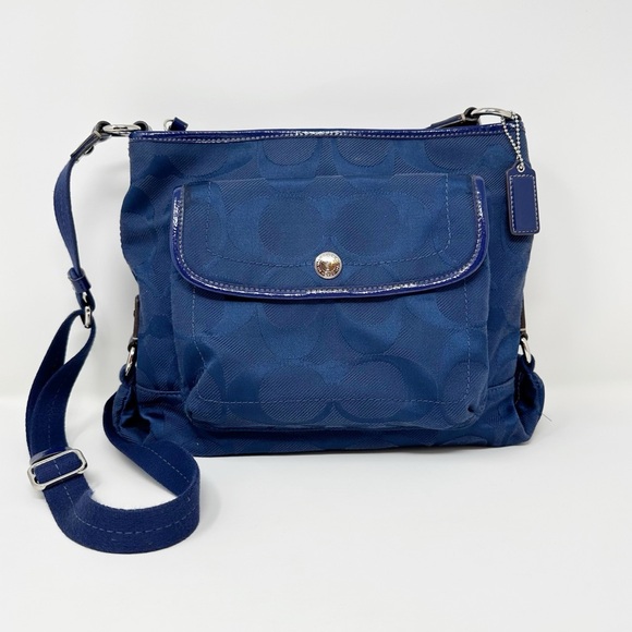 Coach Handbags - COACH S47 Signature Canvas Blue Crossbody Shoulder Bag